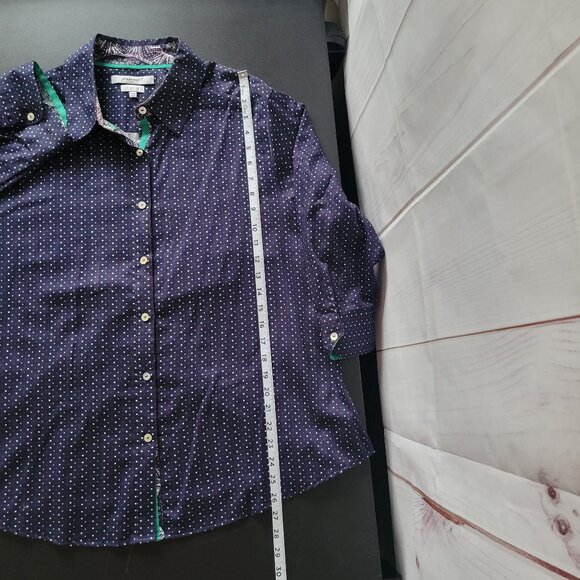 Foxcroft ¾ Sleeve Polka Dot Women’s Plus 16W Blouse, 100% Cotton, Wrinkle Free - Picture 10 of 10